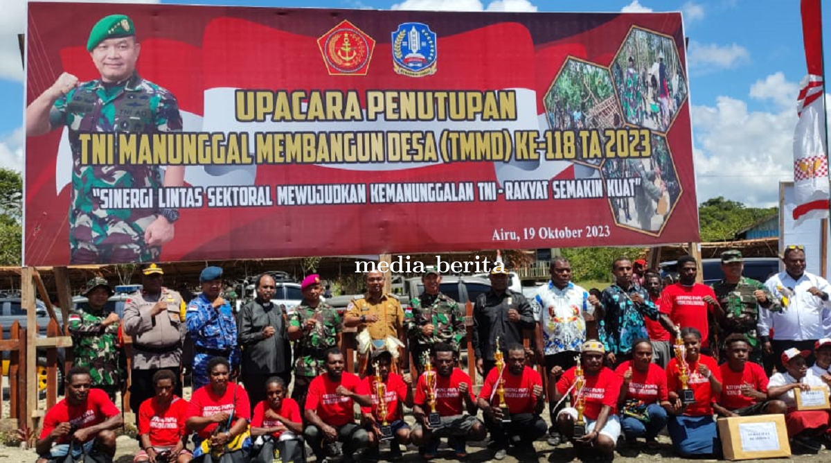 TMMD Reguler 118 Resmi Ditutup Dansatgas Serahkan Hasil Kegiatan Kepada Pj. Bupati Jayapura