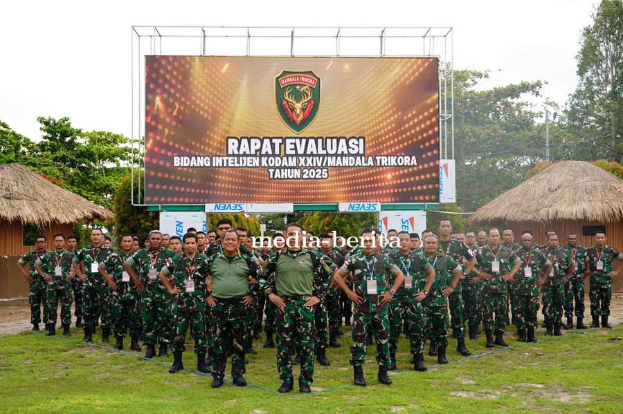 Rapat Evaluasi Intelijen TA 2025, Pangdam XXIV/Mandala Trikora Tekankan Profesionalisme dan Deteksi