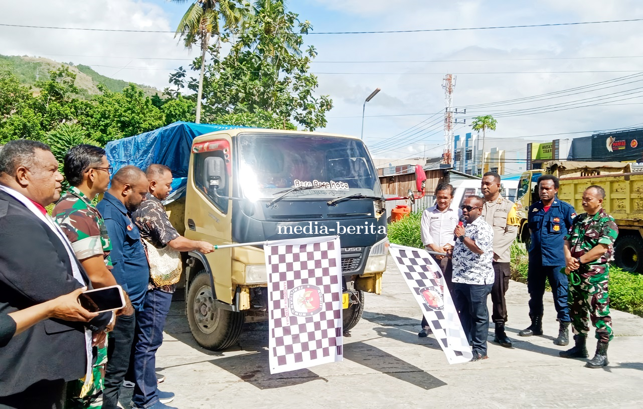 Kodim Jayapura Mengawal Pendistribusian Logistik Pemilu 2024 Kabupaten Jayapura