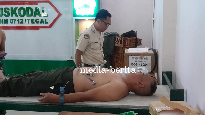 Deteksi Dini Penyakit Jantung, Kodim Tegal Gelar Pemeriksaan EKG Bagi Anggota