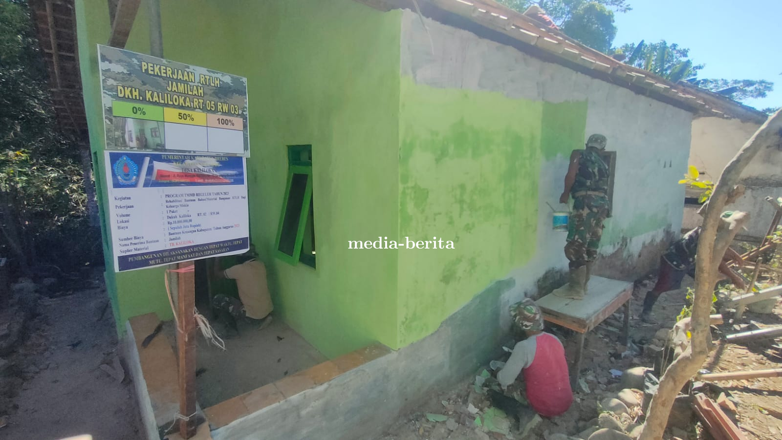 Progres Rehab Rumah Mbah Waid 90 Persen